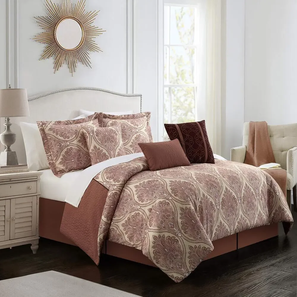 Chic Home King Phantogram 7 Piece Comforter Set Reversible Two-Tone